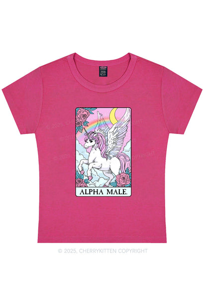 Rose Unicorn Alpha Male Y2K Baby Tee Cherrykitten