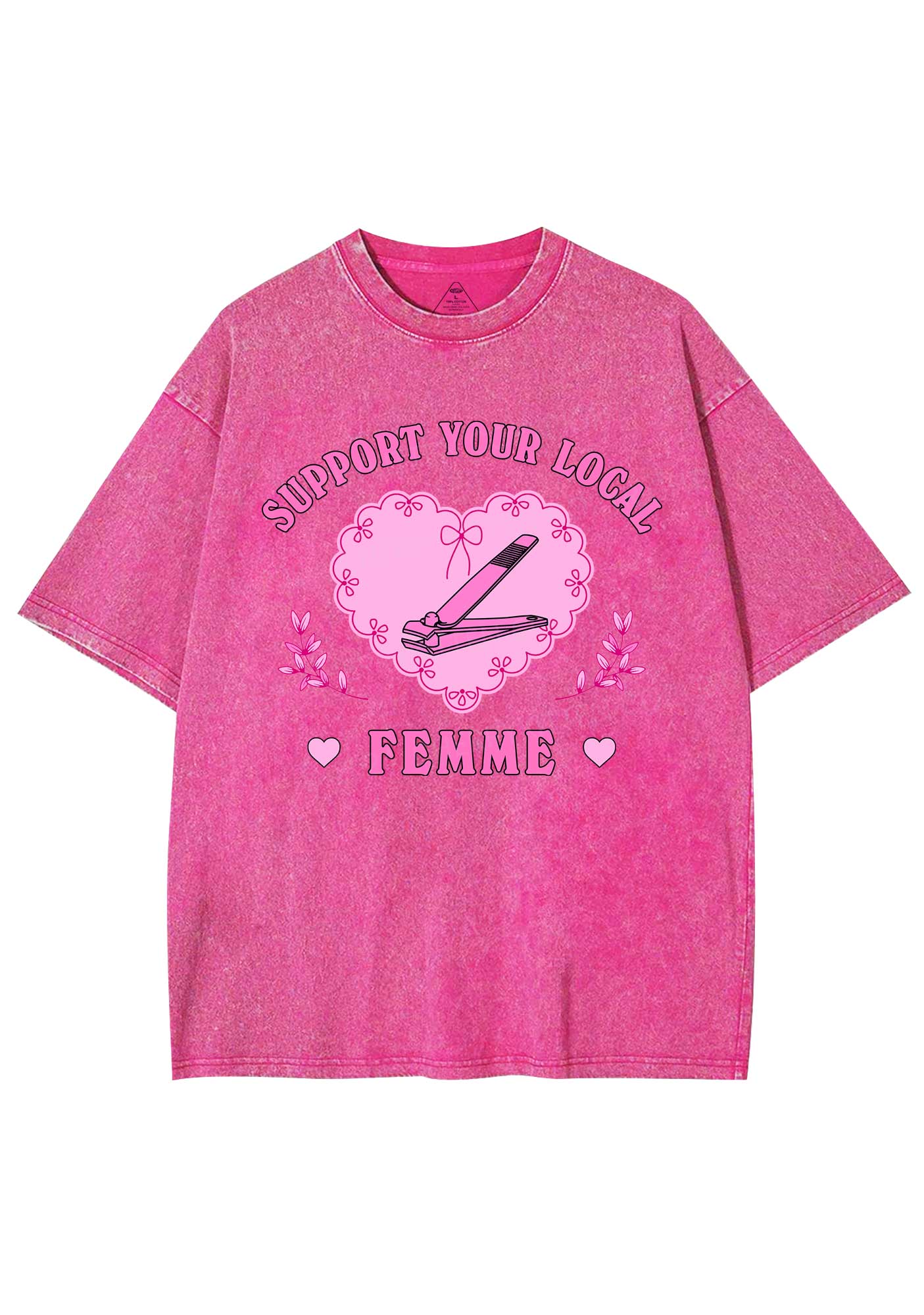 Support Your Local Femme Y2K Shirts Washed Tee Cherrykitten