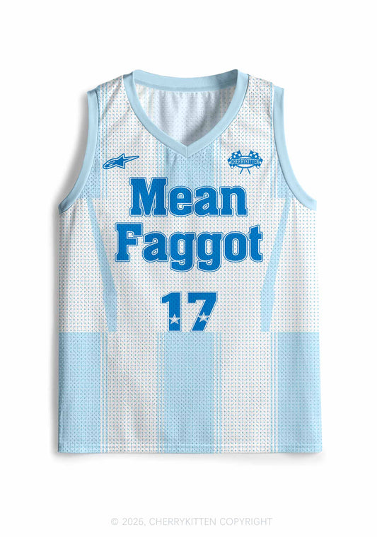 Blue Mean Faggot Pride Y2K Sport Jersey Tank Cherrykitten