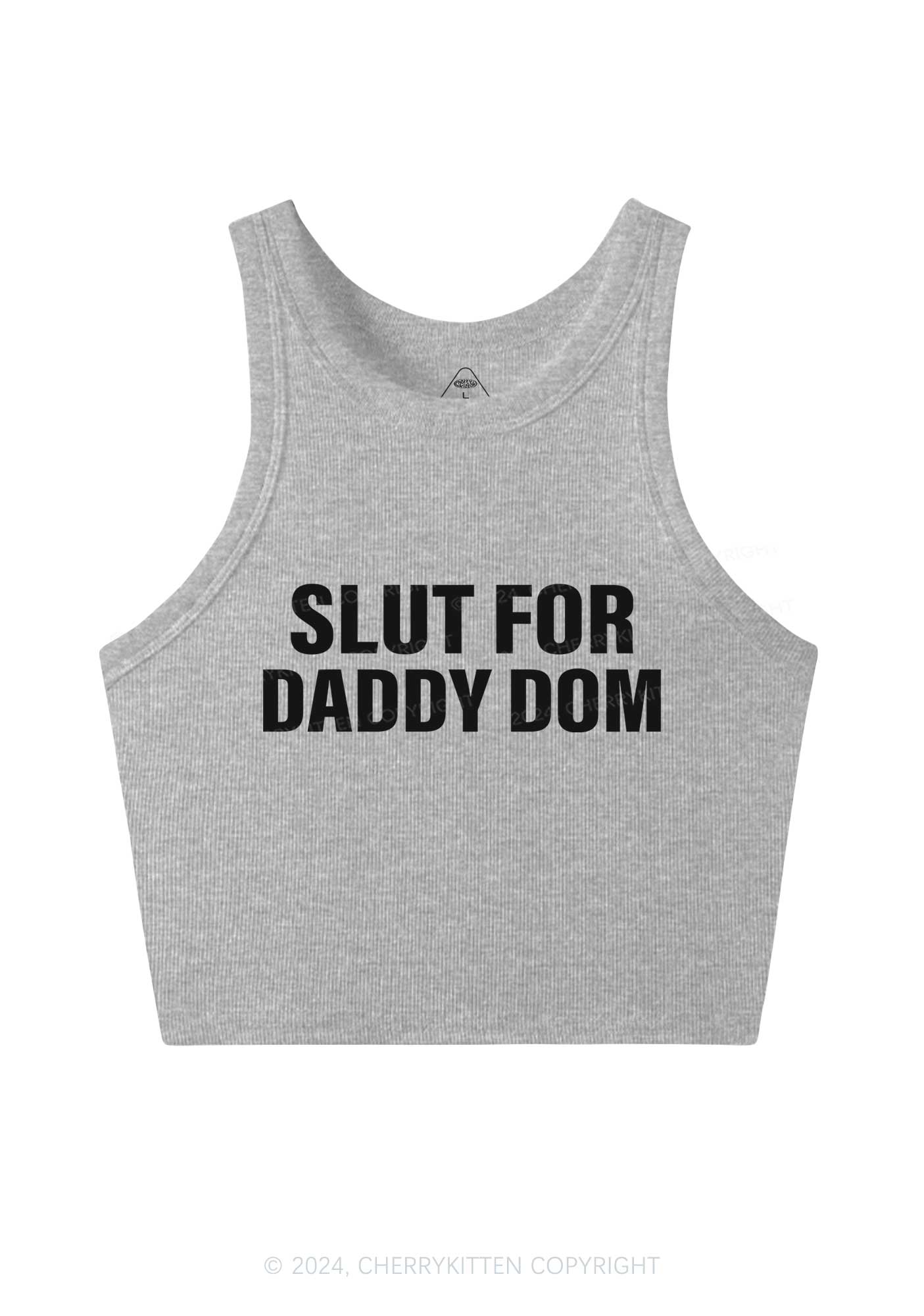 Slxt For Daddy Dom Y2K Crop Tank Top Cherrykitten