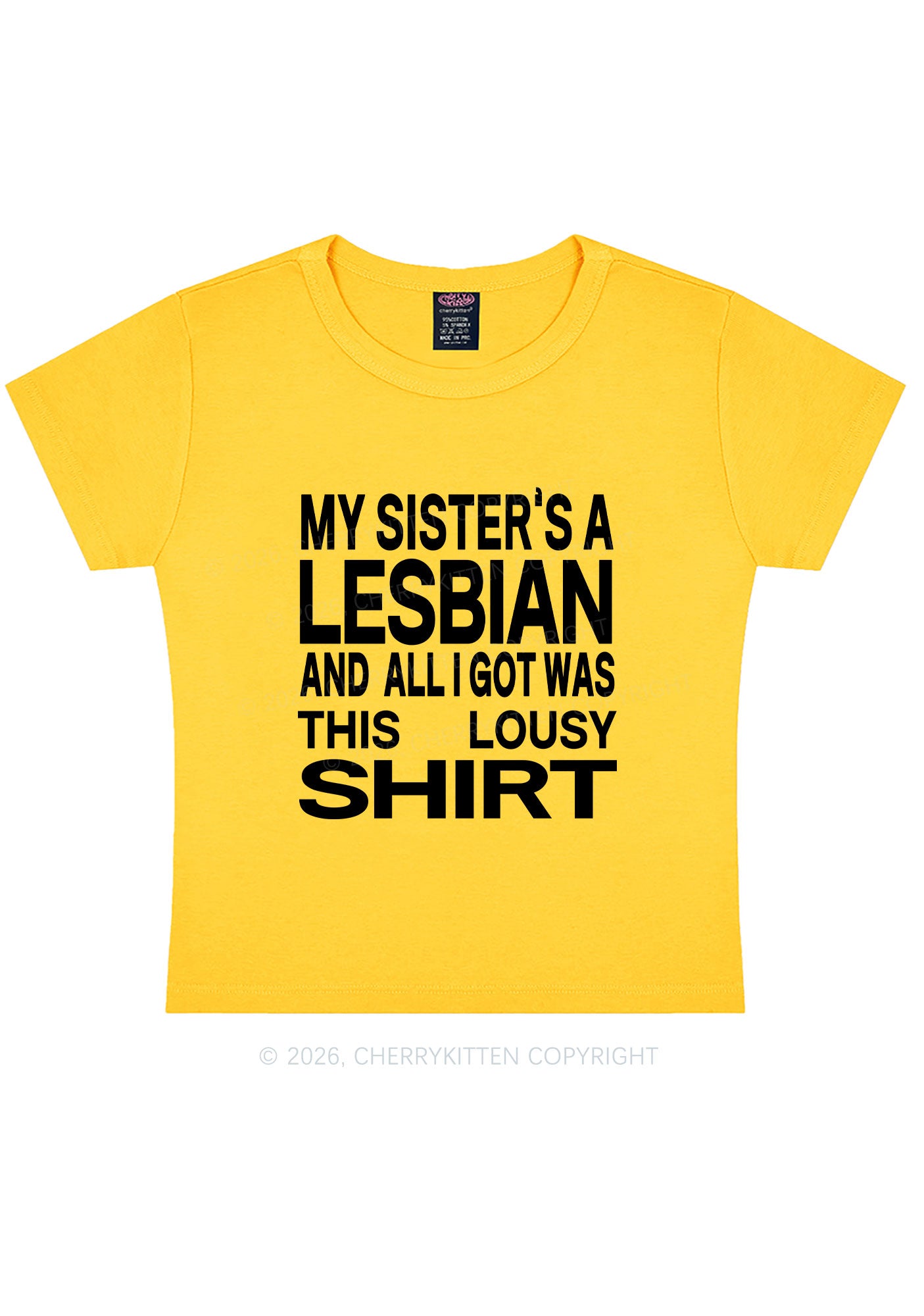 My Sisters A Lesbian Pride Y2K Baby Tee Cherrykitten