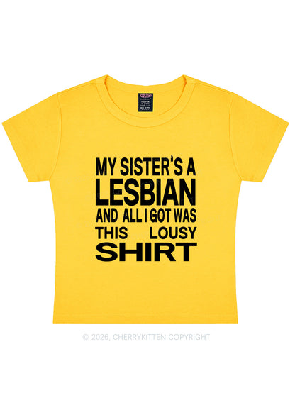 My Sisters A Lesbian Pride Y2K Baby Tee Cherrykitten