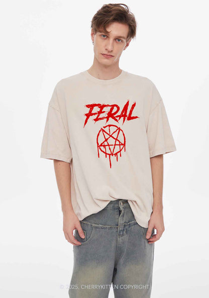Halloween Feral Y2K Shirts Washed Tee Cherrykitten