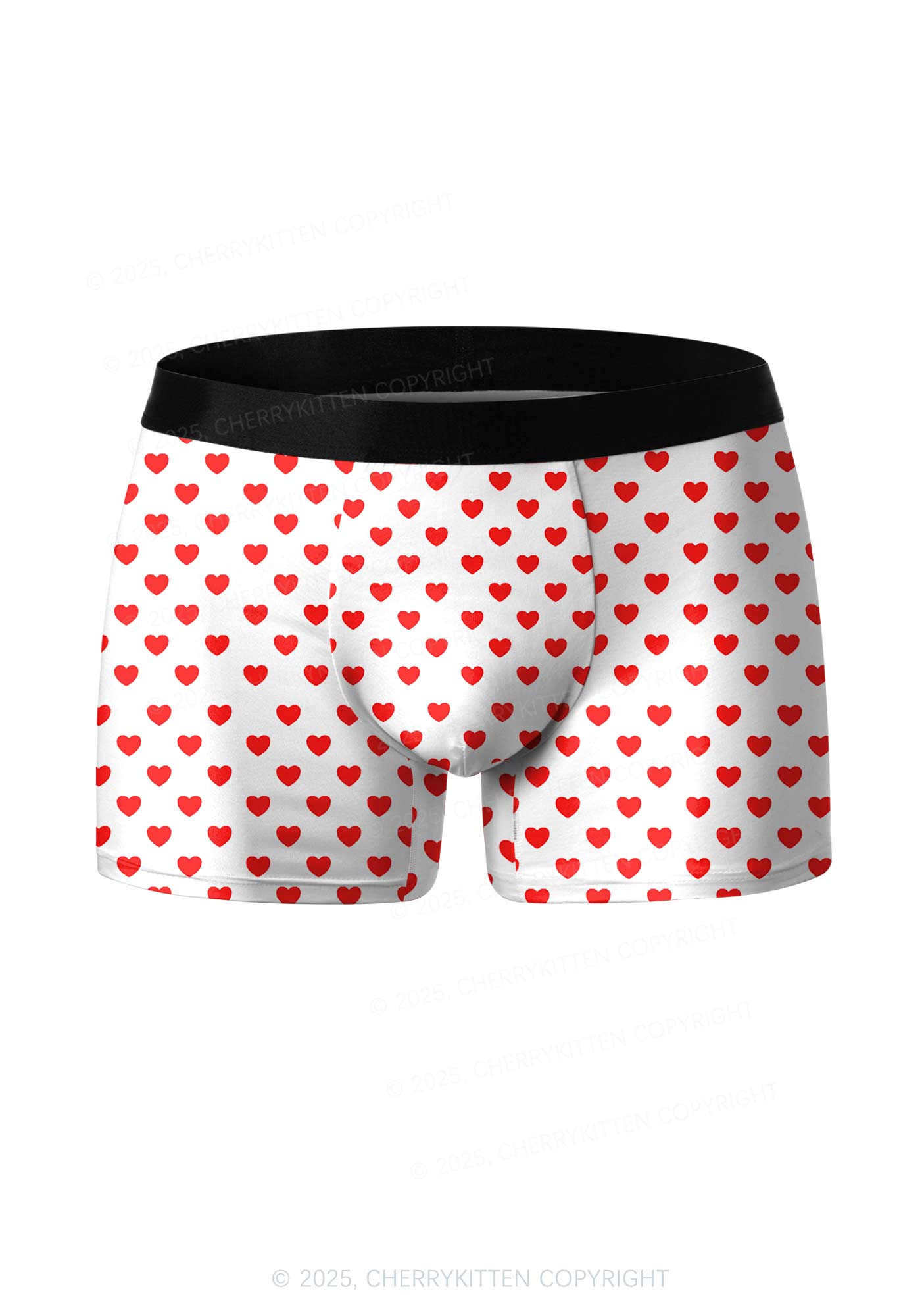Plain Red Heart Valentine's Day Y2K Print Couples Boxer Thong Set Cherrykitten