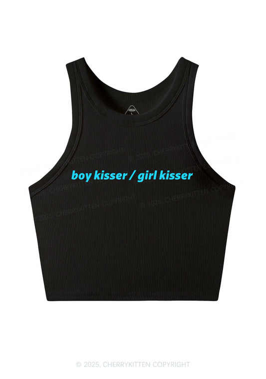 Boy Kisser Girl Kisser Pride Y2K Crop Tank Top Cherrykitten