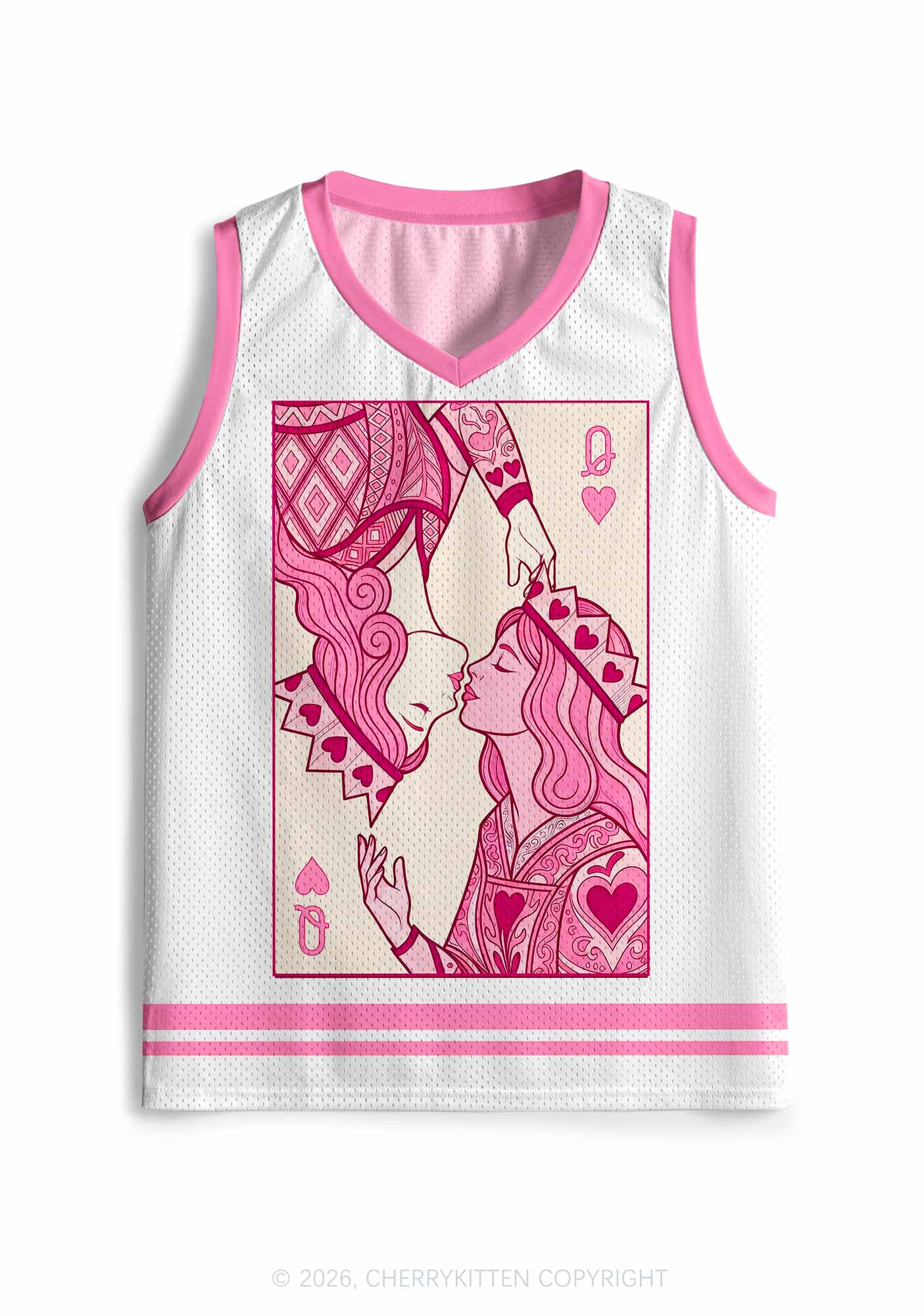 Two Pink Queens Kissing Pride Y2K Sport Jersey Tank Cherrykitten