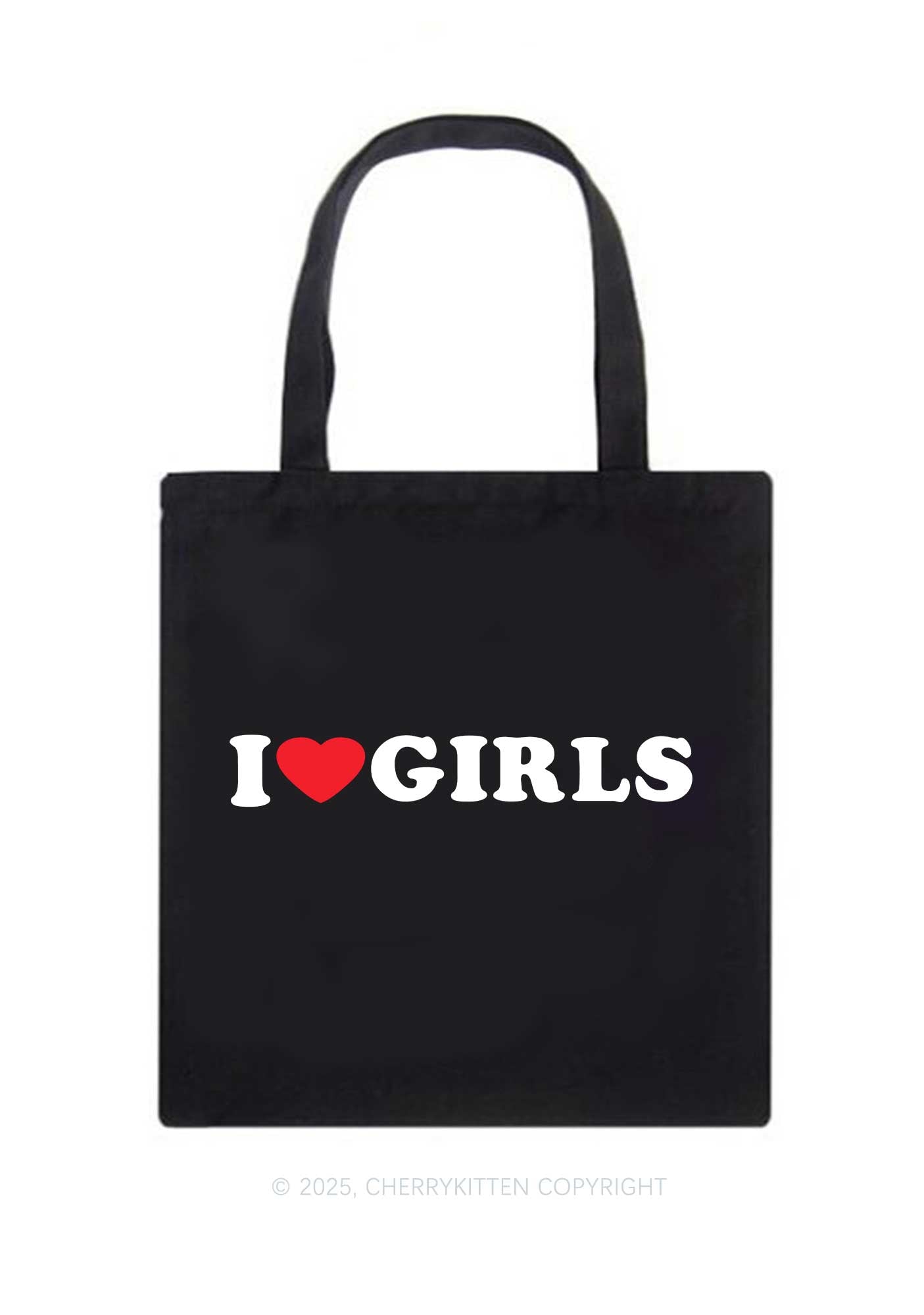 I Love Girls Pride Y2K Canvas Tote Bag Cherrykitten