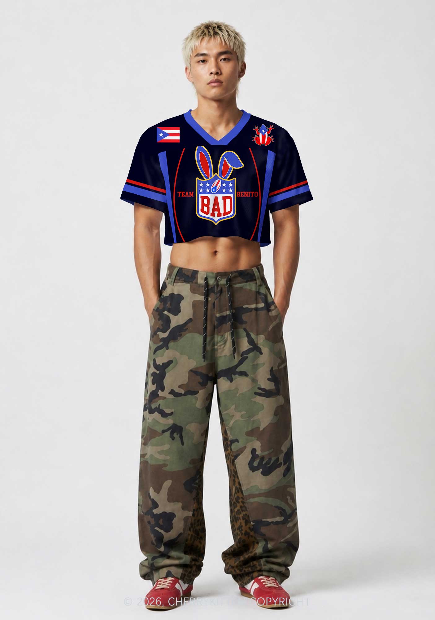 Black Football Bunny Y2K Crop Sport Jersey Shirts Cherrykitten
