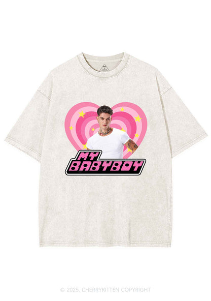 Custom Love My Babyboy Y2K Shirts Washed Tee Cherrykitten