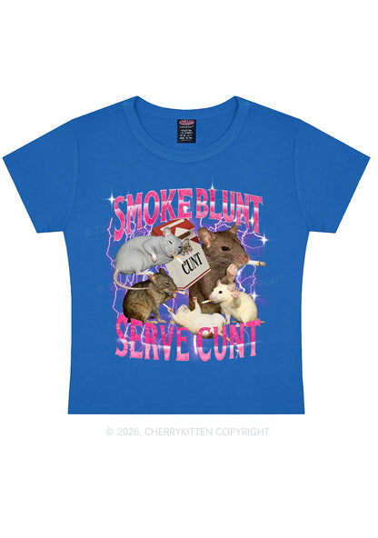 Smoke Blunt Rats Y2K Baby Tee Cherrykitten