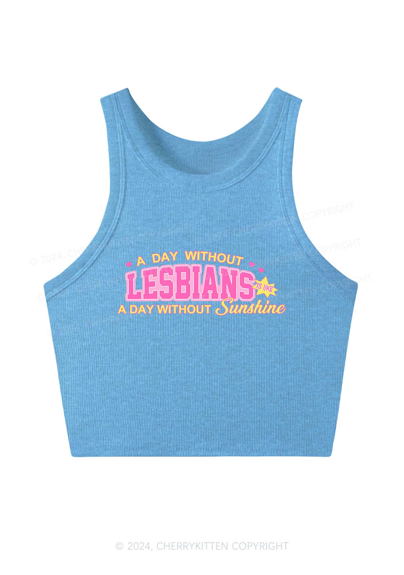 A Day Without Lesbians Y2K Crop Tank Top Cherrykitten