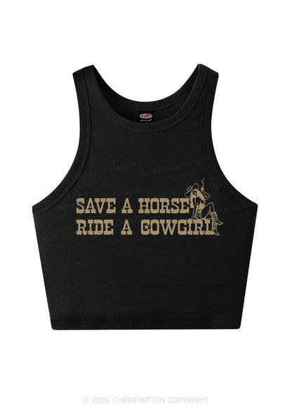 Ride Western Cowgirl Y2K Crop Tank Top Cherrykitten