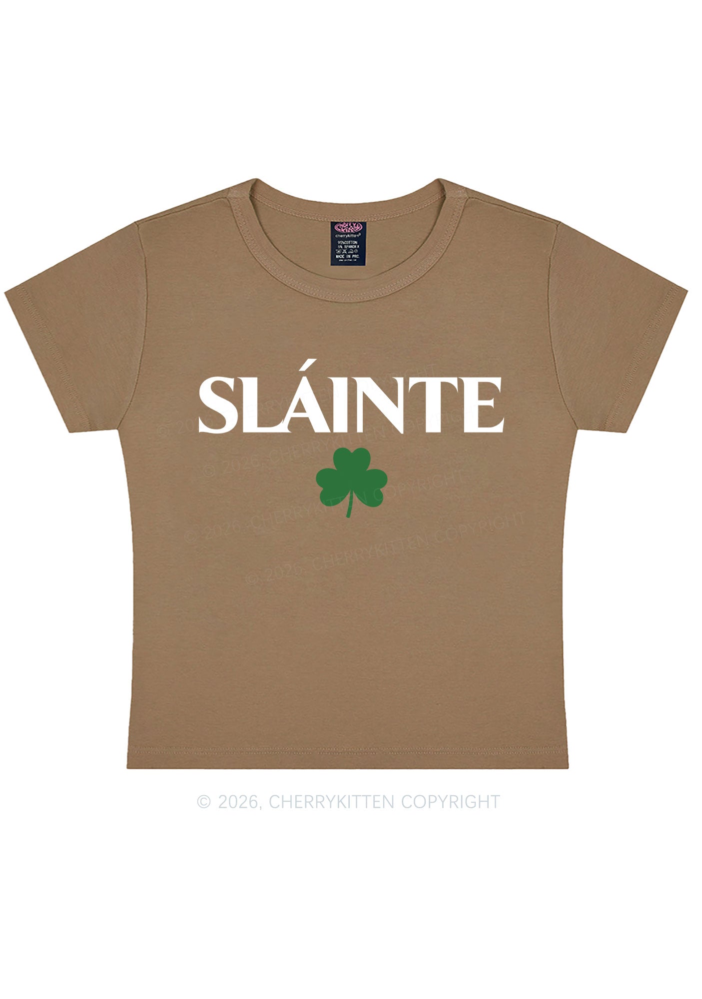 Slainte St Patricks Y2K Baby Tee Cherrykitten