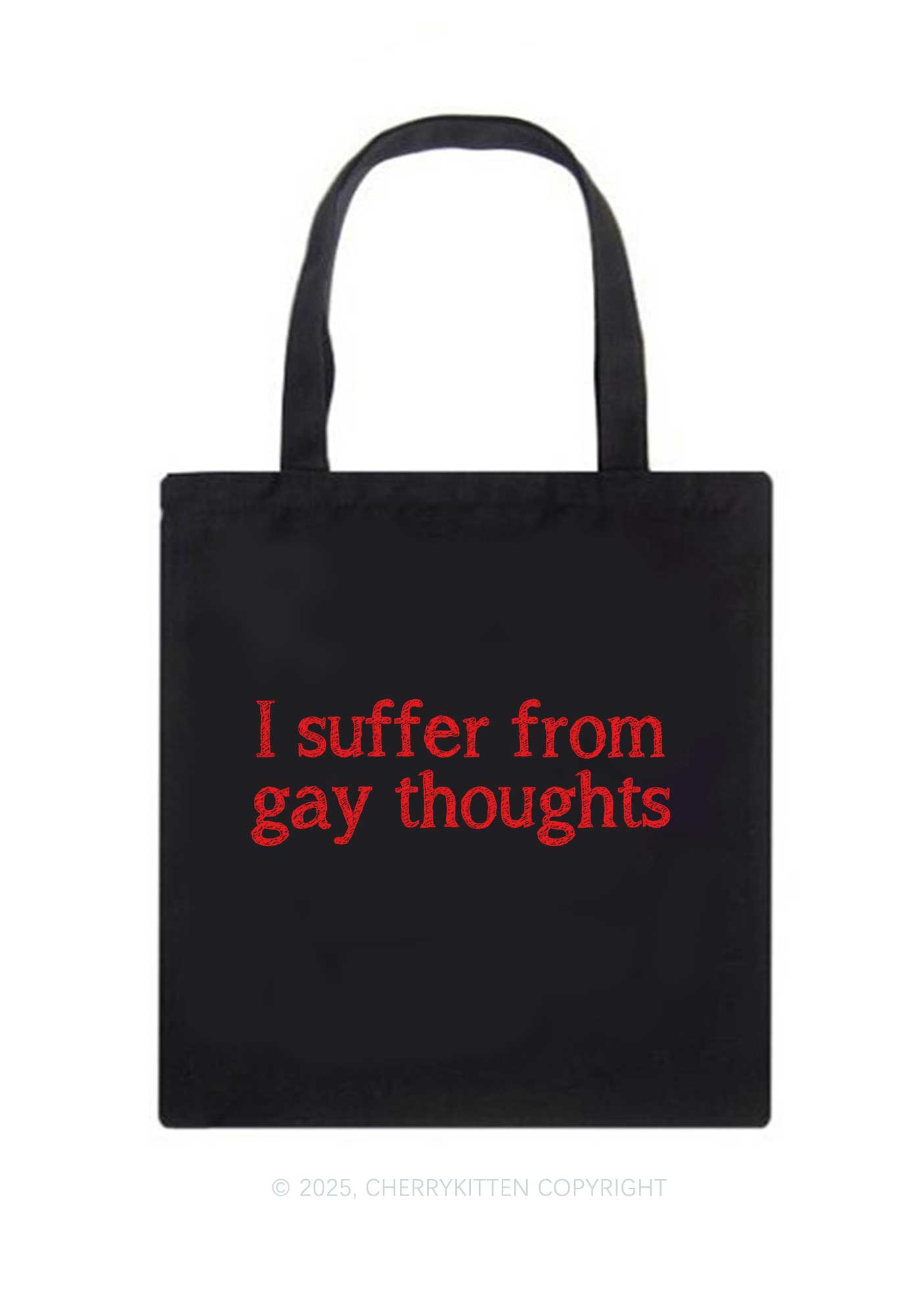 Suffer From Gay Thoughts Pride Y2K Canvas Tote Bag Cherrykitten