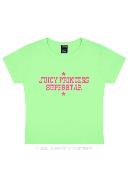 Juicy Princess Superstar Y2K Baby Tee Cherrykitten