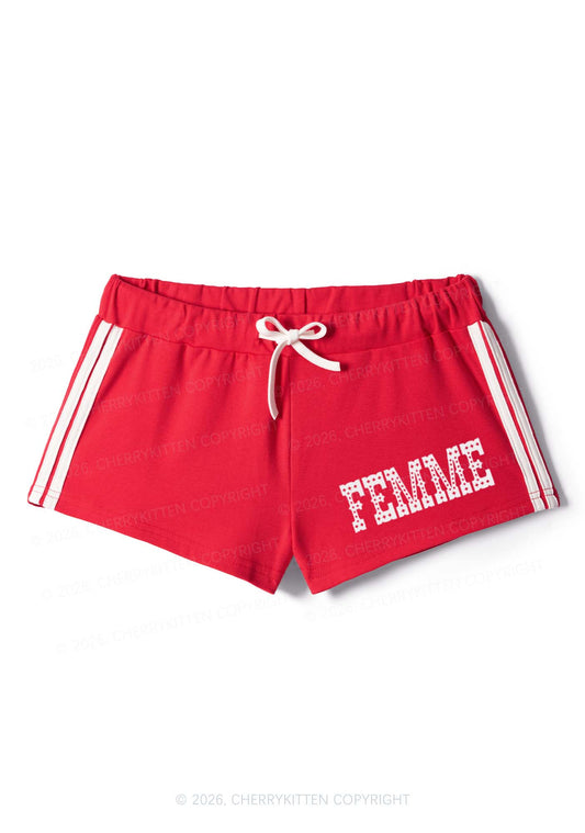 Pink Femme Pride Y2K Drawstring Mini Shorts Cherrykitten