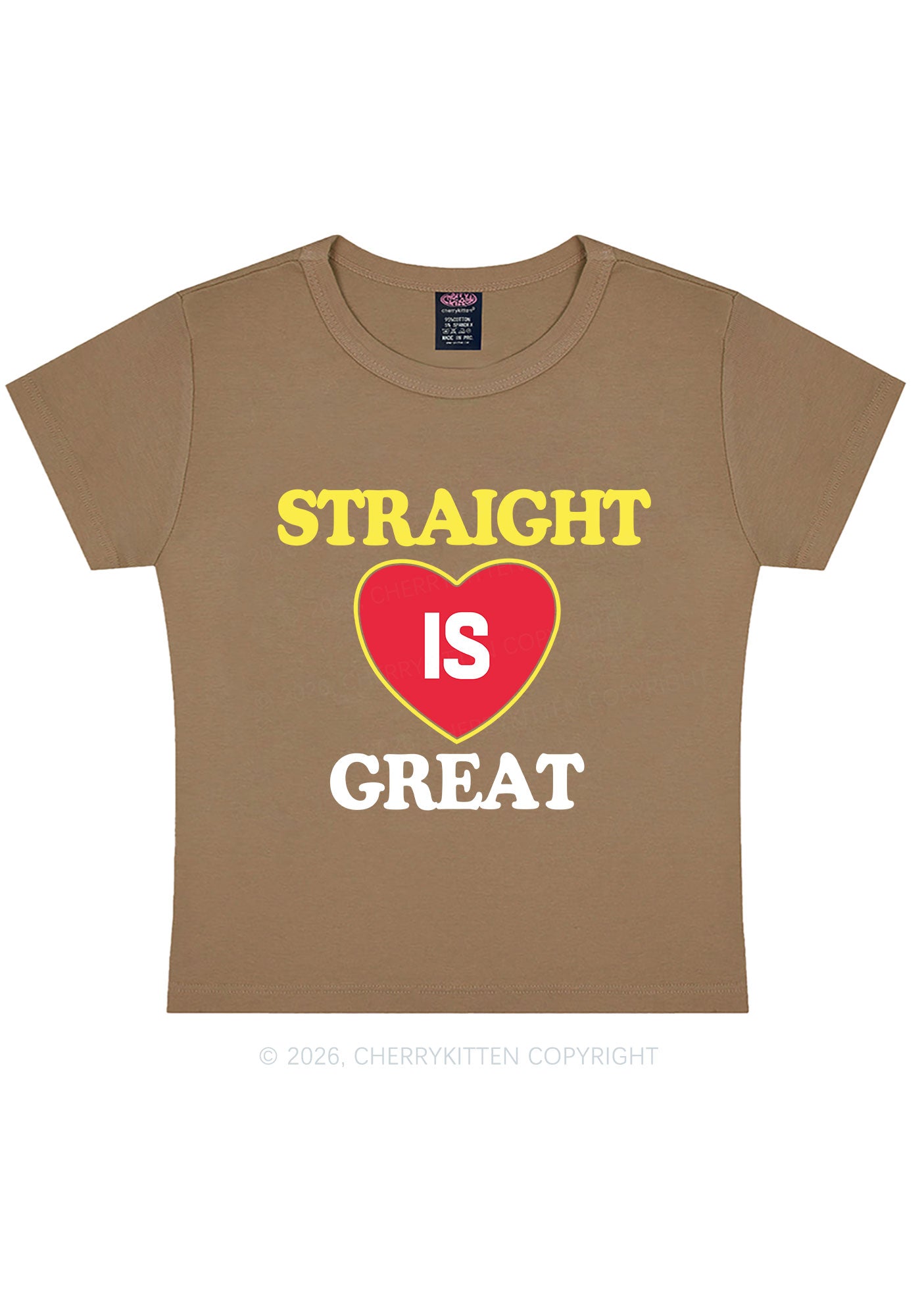 Straight Is Great Pride Y2K Baby Tee Cherrykitten