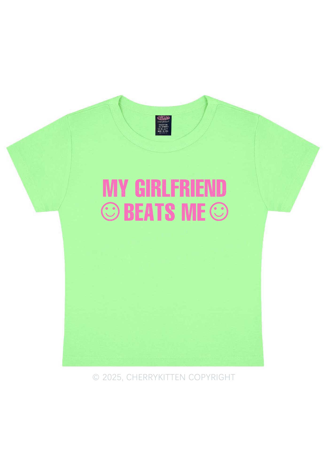 My Girlfriend Beats Me Pride Y2K Baby Tee Cherrykitten