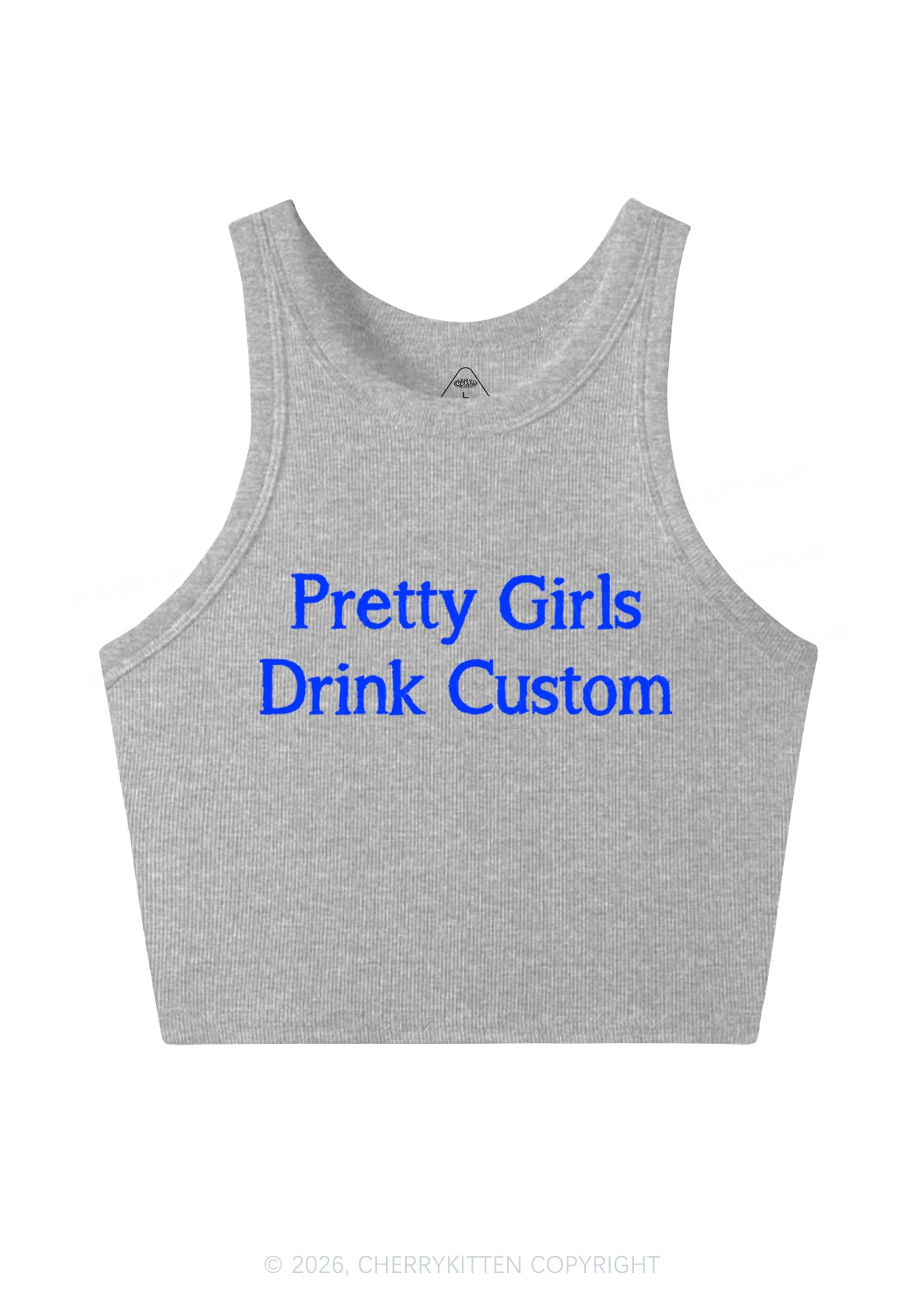 Pretty Girls Drink Custom Y2K Crop Tank Top Cherrykitten