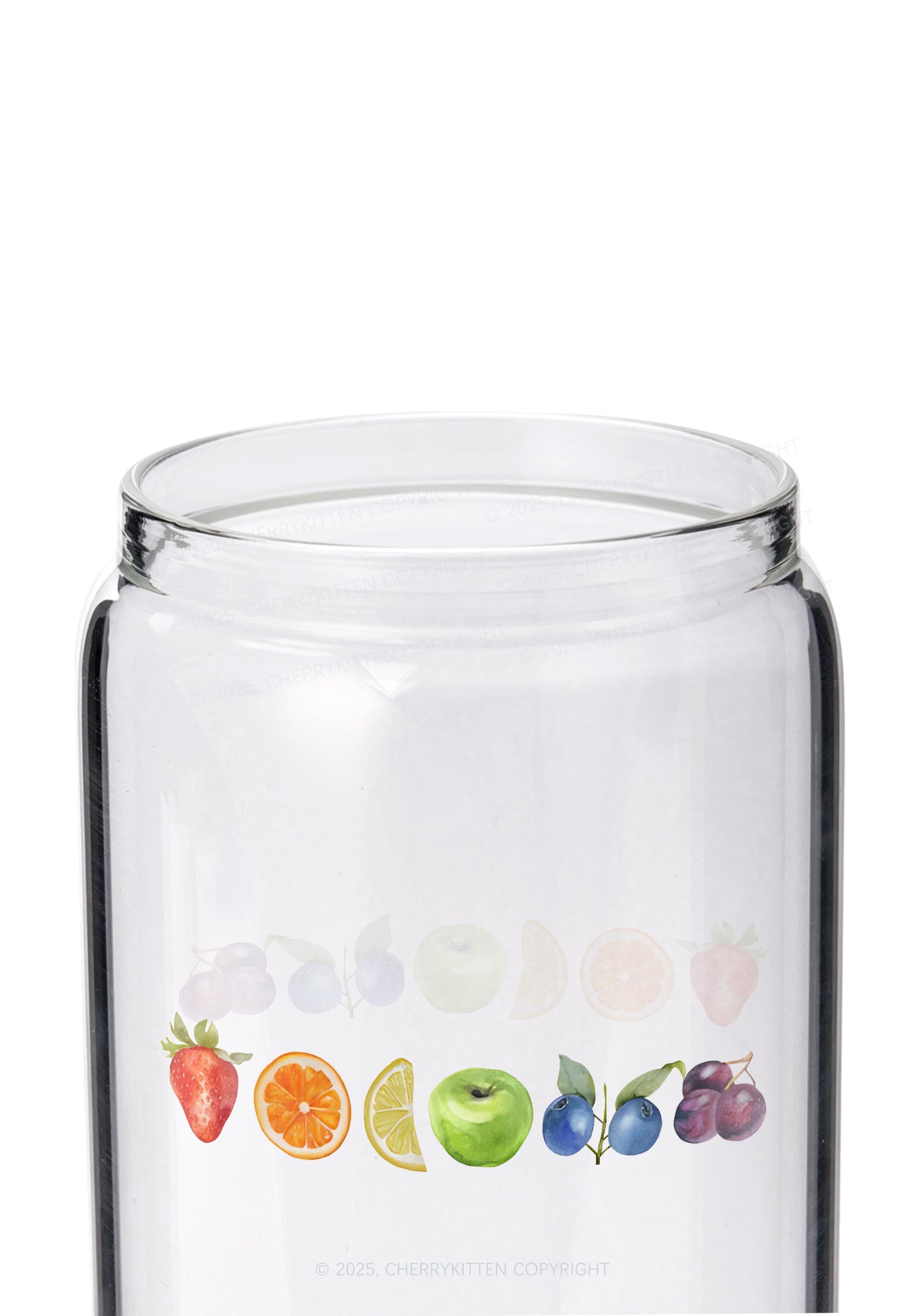 Six Fruity Pride Y2K Printed Glass Cup Cherrykitten