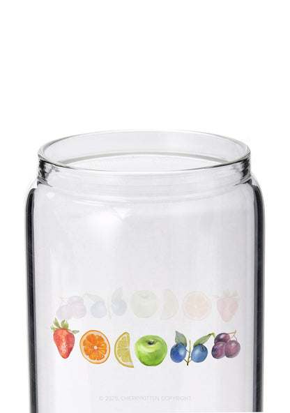 Six Fruity Pride Y2K Printed Glass Cup Cherrykitten