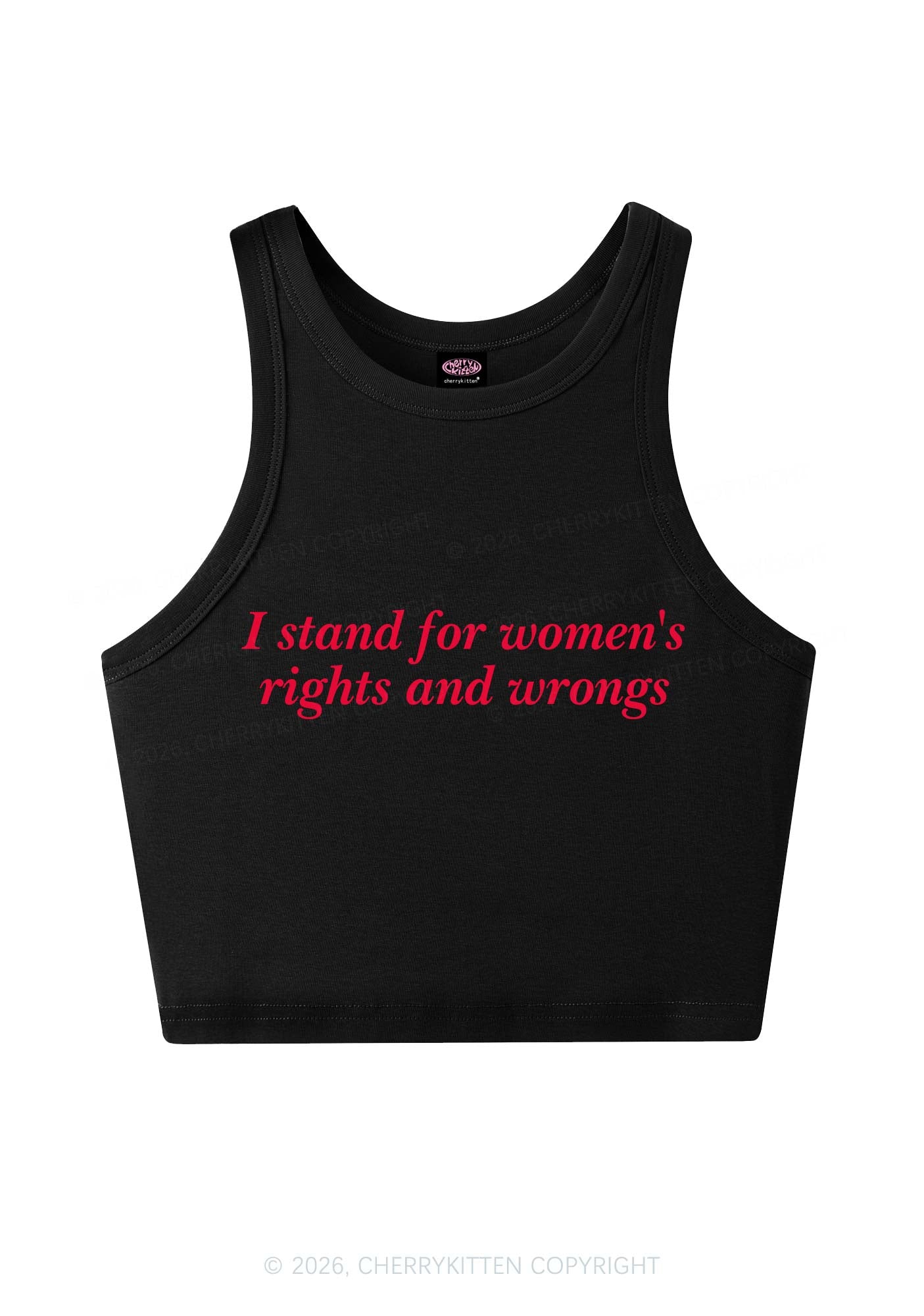 I Stand For Womens Rights Pride Y2K Crop Tank Top Cherrykitten