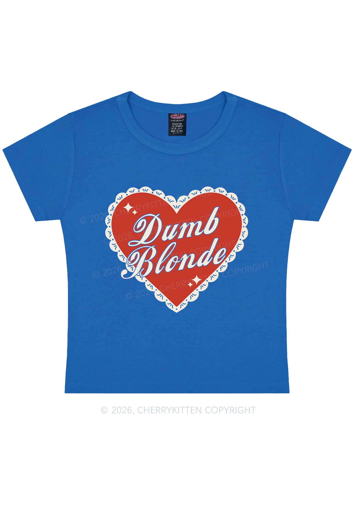Dumb Blonde Valentine's Day Y2K Baby Tee Cherrykitten