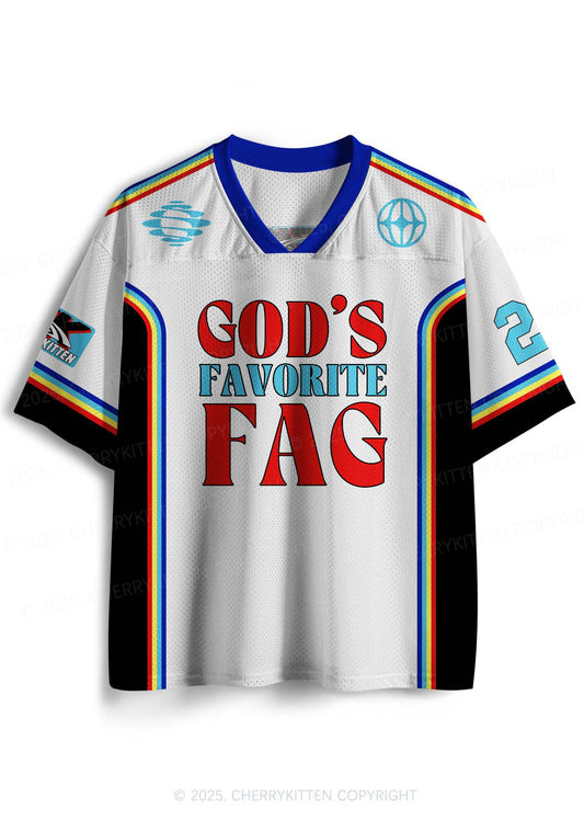 Custom Gods Favorite Fag Pride Y2K Sport Jersey Shirts Cherrykitten