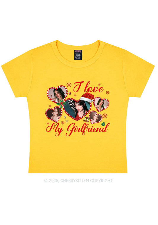 Custom Christmas I Love My GF Y2K Baby Tee Cherrykitten