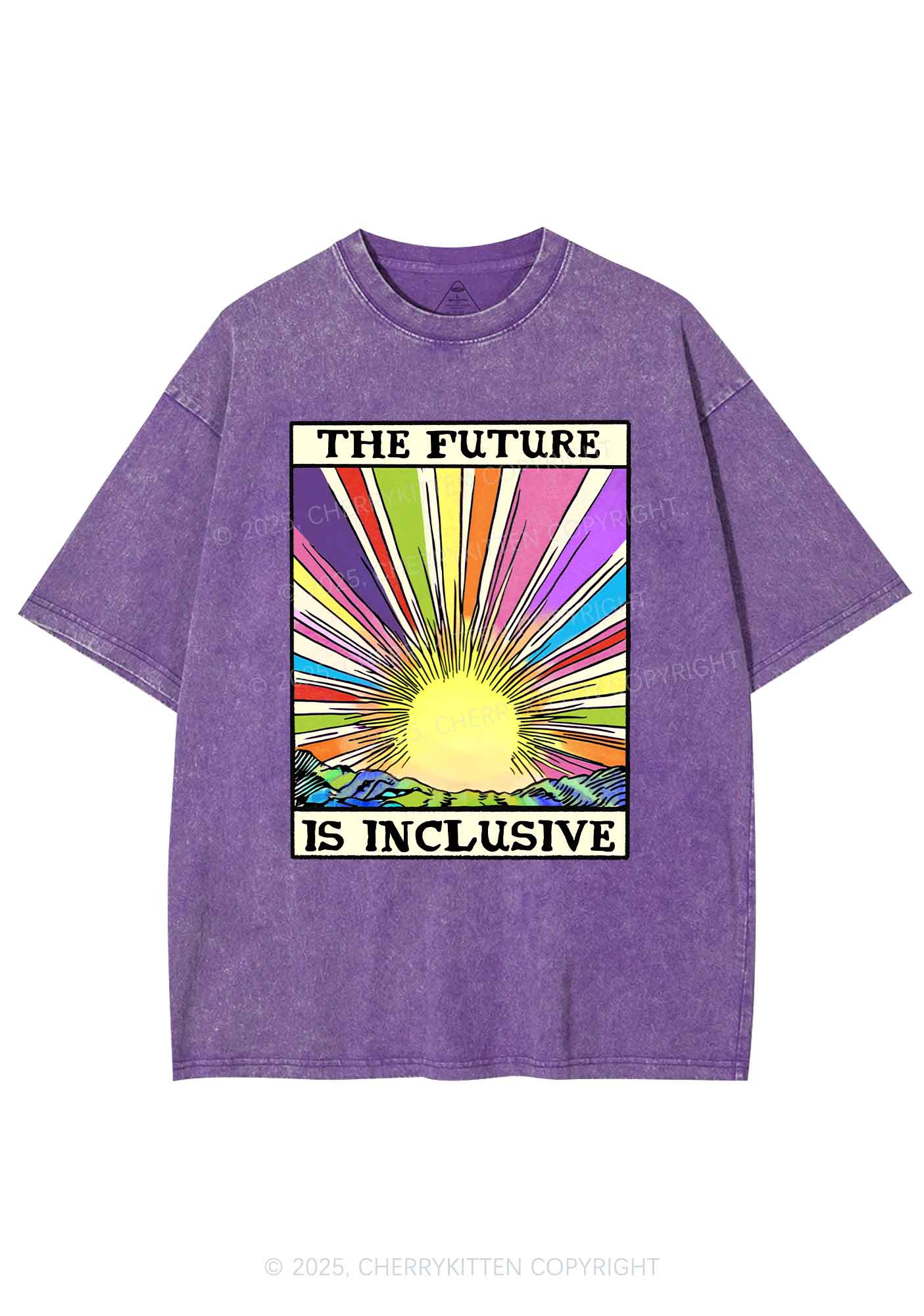 The Future Is Inclusive Pride Y2K Shirts Washed Tee Cherrykitten