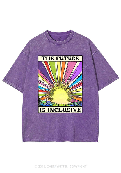 The Future Is Inclusive Pride Y2K Shirts Washed Tee Cherrykitten