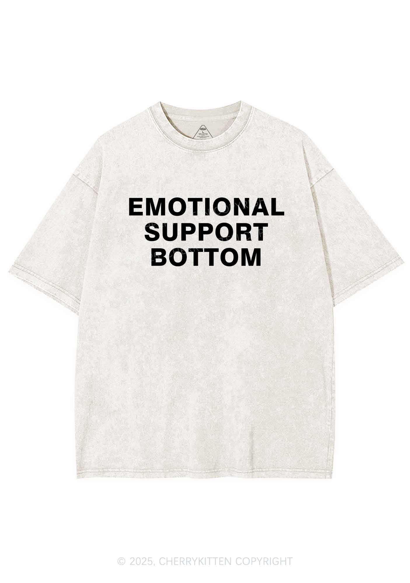 Emotional Support Bottom Pride Y2K Shirts Washed Tee Cherrykitten