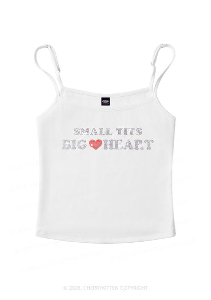 Rhinestone Big Heart Y2K Spaghetti Strap Cami Cherrykitten