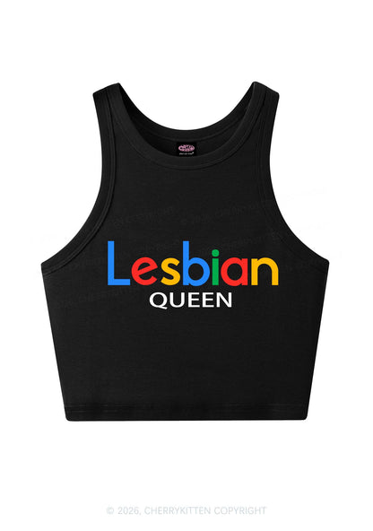 Lesbian Queen Pride Y2K Crop Tank Top Cherrykitten