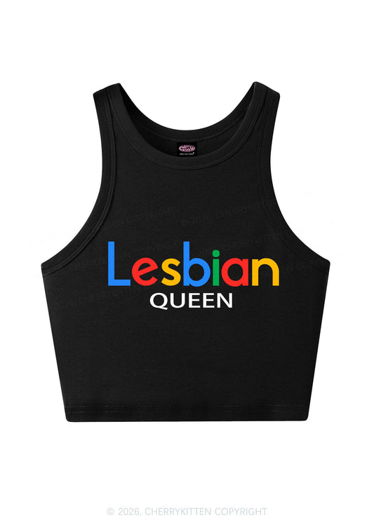 Lesbian Queen Pride Y2K Crop Tank Top Cherrykitten