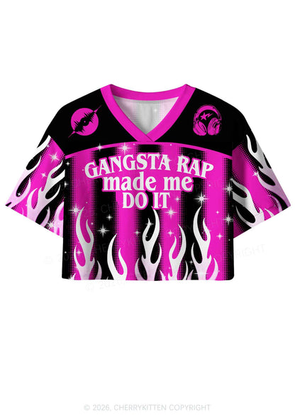 Gangsta Rap Made Me Do It Y2K Crop Sport Jersey Shirts Cherrykitten