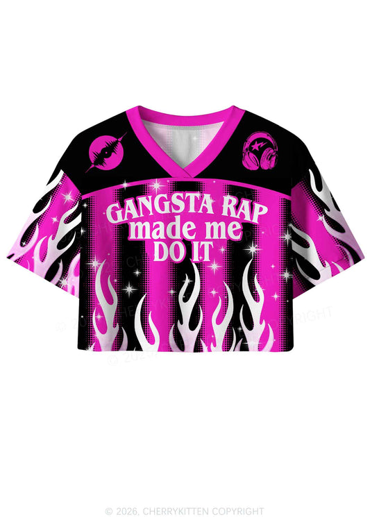 Gangsta Rap Made Me Do It Y2K Crop Sport Jersey Shirts Cherrykitten