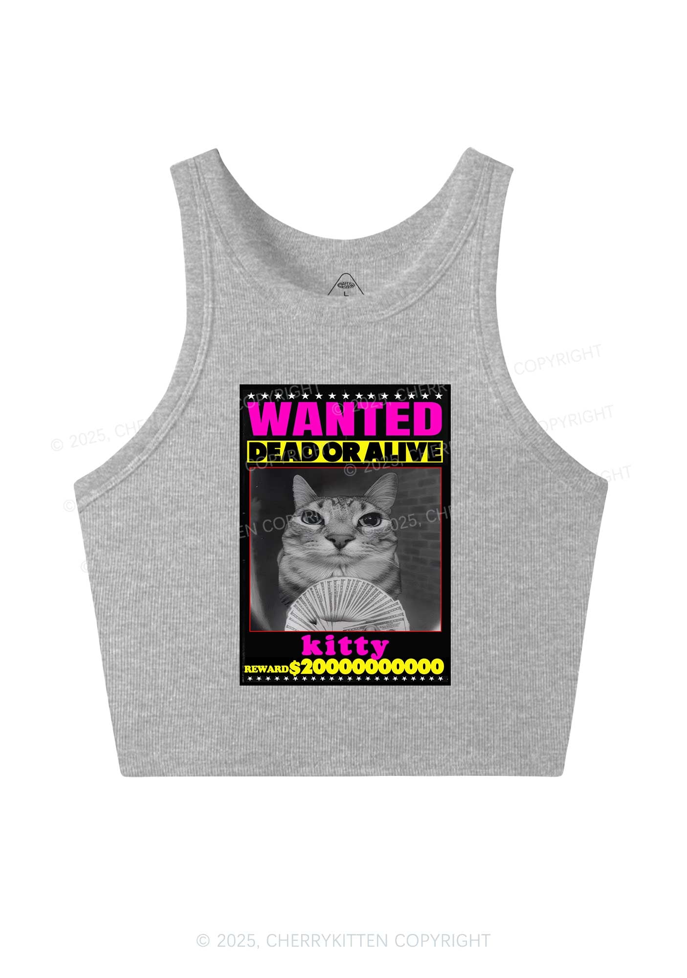 Custom Wanted Kitten Y2K Crop Tank Top Cherrykitten