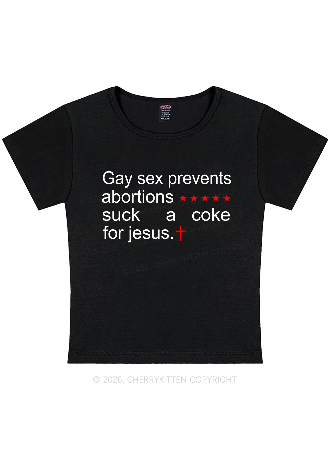 Suck A Coke For Jesus Pride Y2K Baby Tee Cherrykitten