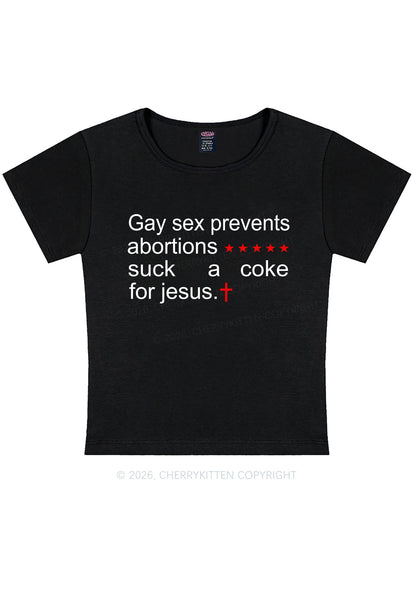 Suck A Coke For Jesus Pride Y2K Baby Tee Cherrykitten
