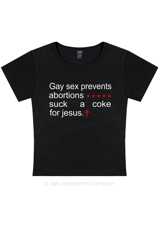 Suck A Coke For Jesus Pride Y2K Baby Tee Cherrykitten