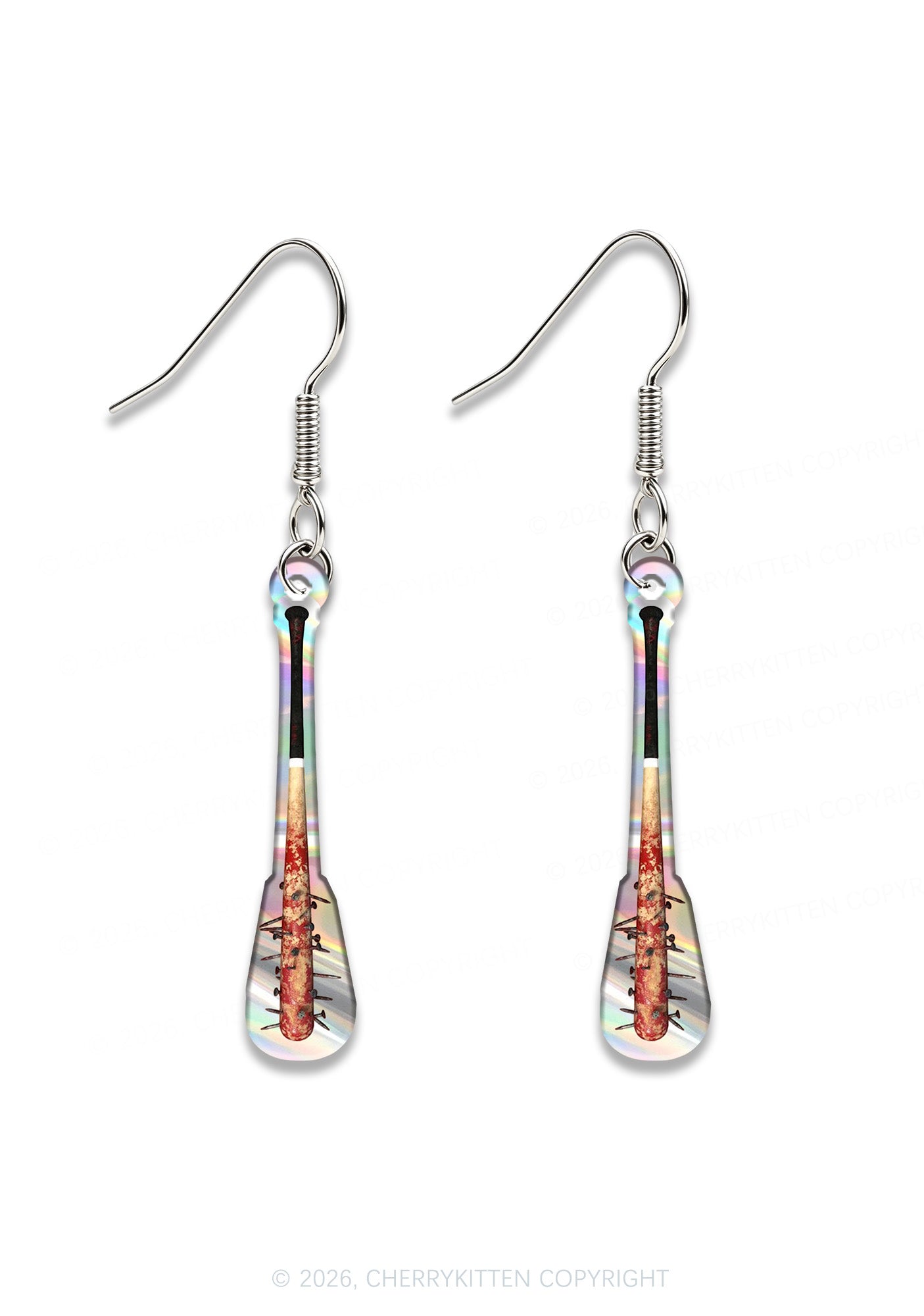 Halloween Baseball Bat Y2K Acrylic Earrings Cherrykitten