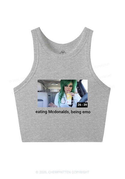Eating Being Emo Y2K Crop Tank Top Cherrykitten