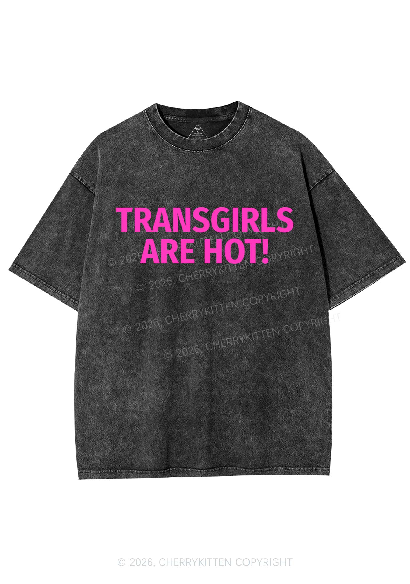 Transgirls Are Hot Pride Y2K Shirts Washed Tee Cherrykitten