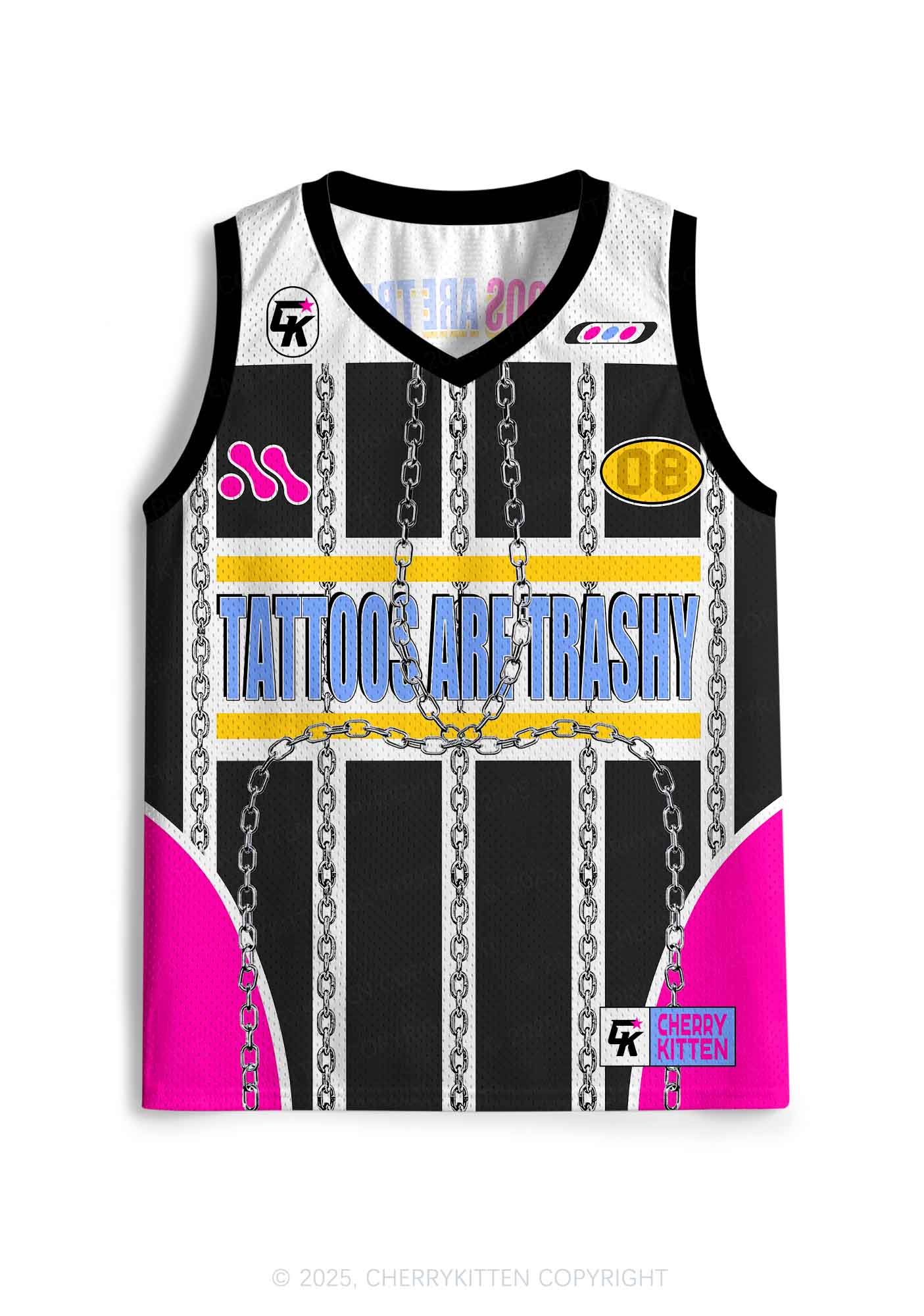 Custom Chain Tattoos Are Trashy Y2K Sport Jersey Tank Cherrykitten