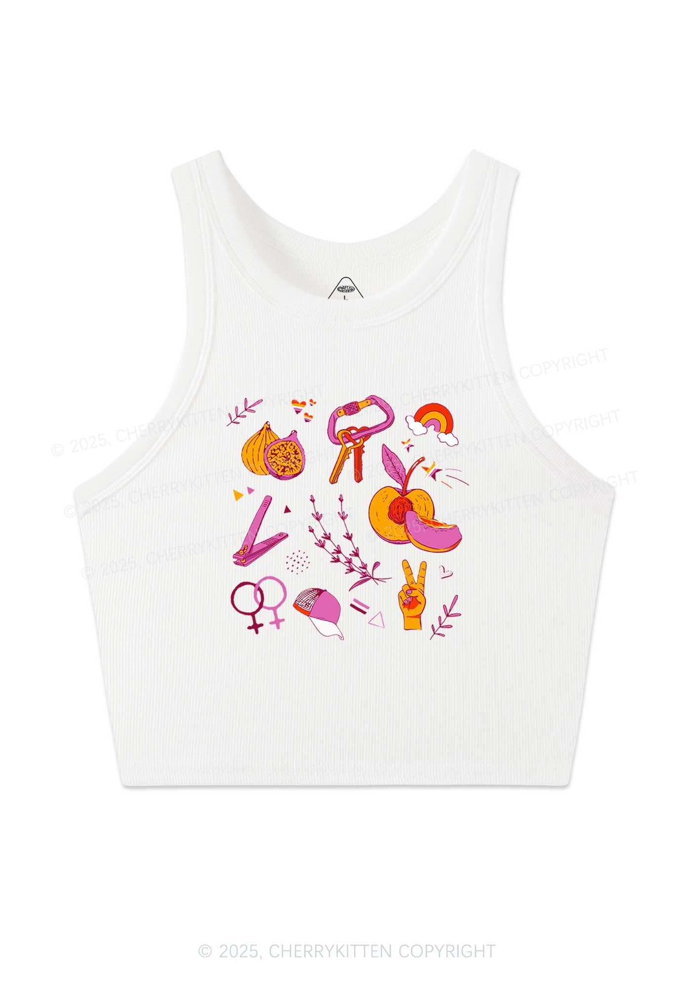 Lesbian Symbols Y2K Crop Tank Top Cherrykitten