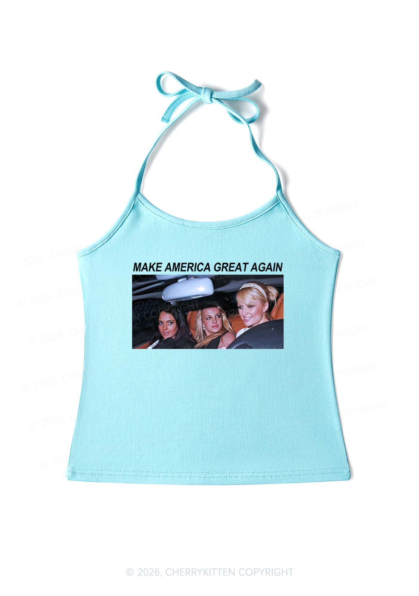 Make America Great Again Y2K Halter Neck Cami Cherrykitten