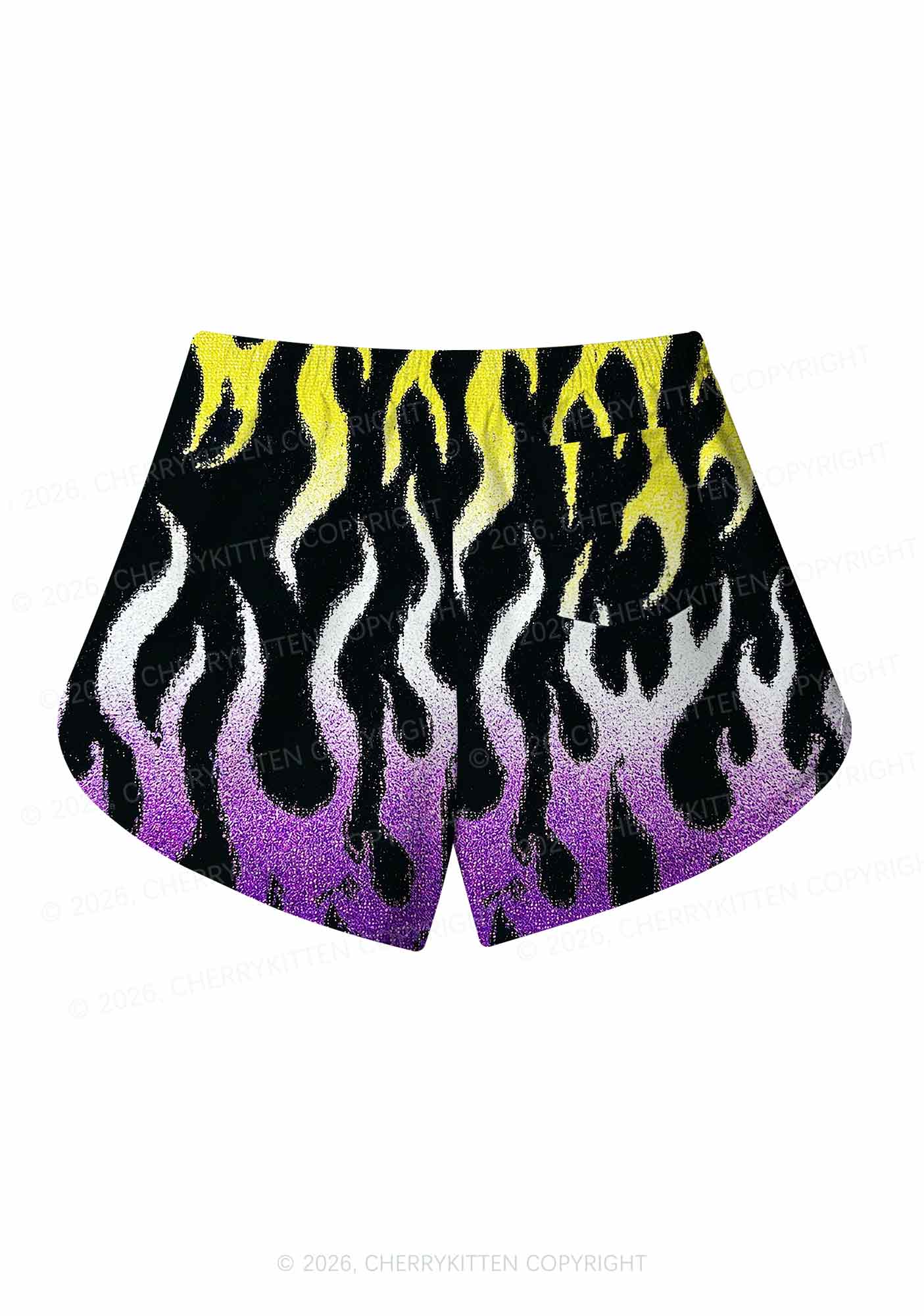 Nonbinary Flame Pride Y2K Print Men Beach Shorts Cherrykitten