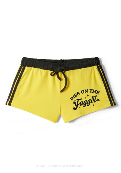 Dibs On The Faggot Pride Y2K Drawstring Mini Shorts Cherrykitten