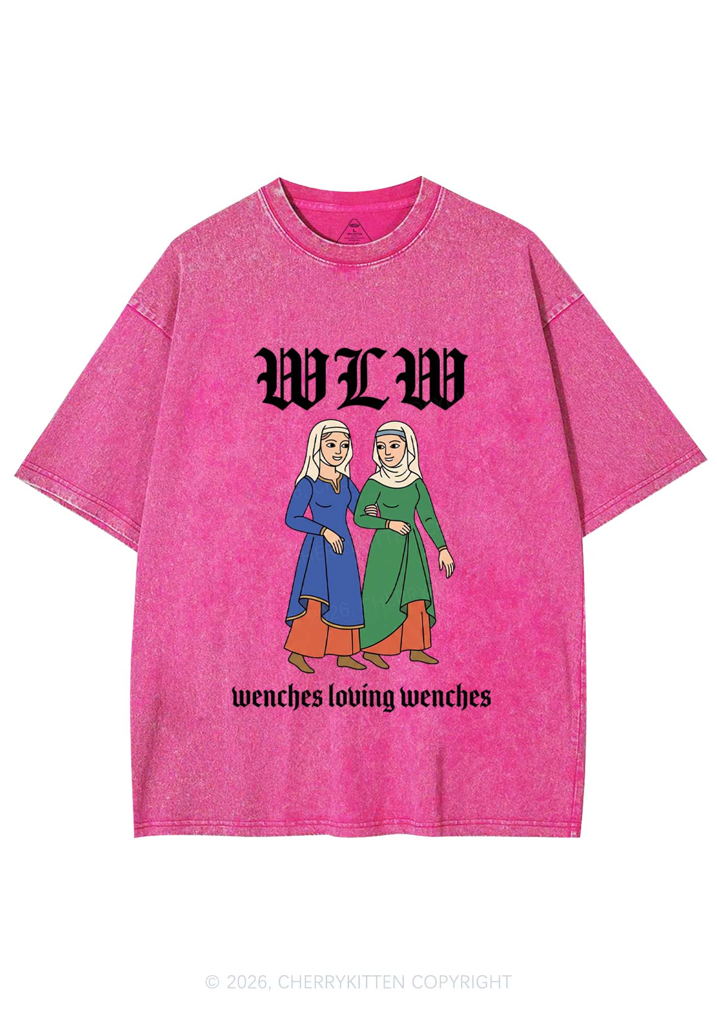 Wenches Loving Wenches Pride Y2K Shirts Washed Tee Cherrykitten